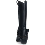 Sacha - Dames - Zwarte leren cowboylaarzen met buckle
