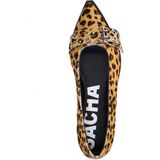 Sacha - Ballerina - Panterprint - Beige/Bruin - Leer