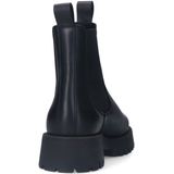 Sacha - Zwarte Leren Chunky Chelsea Boots - Plateauzool 4 cm