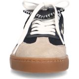 Sacha - Dames - Zwarte Suède Sneakers - Gouden Details - Bruine Zool