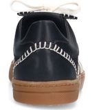 Sacha - Dames - Zwarte Suède Sneakers - Gouden Details - Bruine Zool