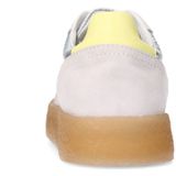 Sacha - Dames - Zilveren Sneakers - Suède - Gele Details