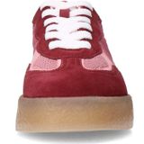 Sacha - Dames - Burgundy Sneakers - Suède - Roze Details - Plateau Zool