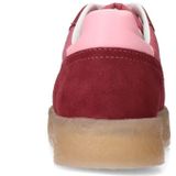 Sacha - Dames - Burgundy Sneakers - Suède - Roze Details - Plateau Zool