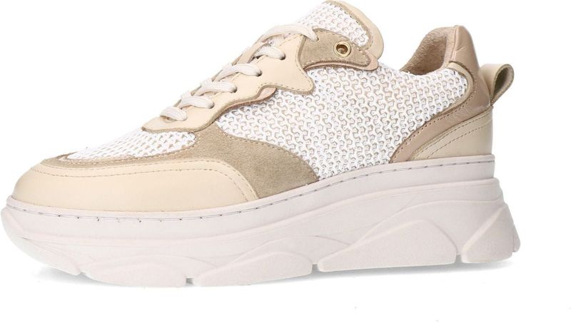 Sacha - Dames - Off White Leren Sneakers - Chunky Zool - Leer
