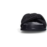 Sacha - Slippers - Zwart - Textiel - Platte Zool