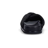 Sacha - Slippers - Zwart - Textiel - Platte Zool