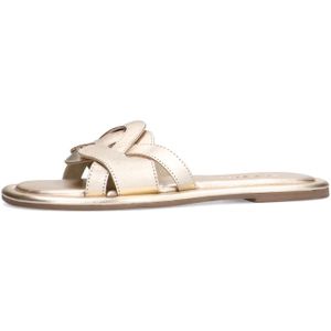 Sacha - Dames - Gouden leren slippers - Maat 36