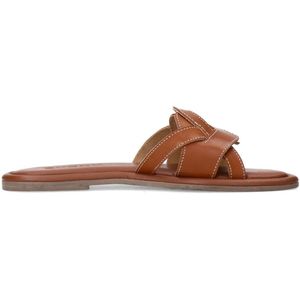 Sacha - Sandalen - Bruin - Leer - Luipaardprint - Zwarte Zool