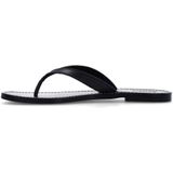 Sacha - Leren Teenslippers - Zwart - Leer