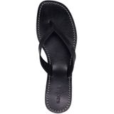 Sacha - Leren Teenslippers - Zwart - Leer