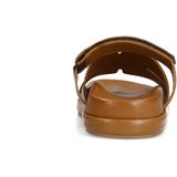 Sacha - Bruine Slippers - Leer - Klittenbandsluiting