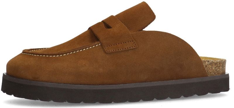 Sacha - Instappers - Bruin - Suède - Chunky Zool 4 cm