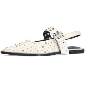 Sacha - Schoenen - Offwhite - Leer - Slingbacks met Studs en Gesp