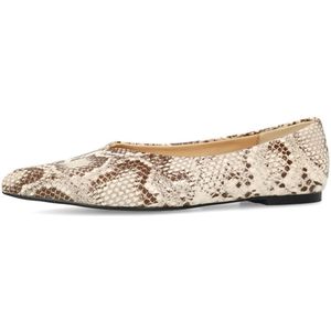 Sacha - Beige Ballerina's - Snake Print - Leer