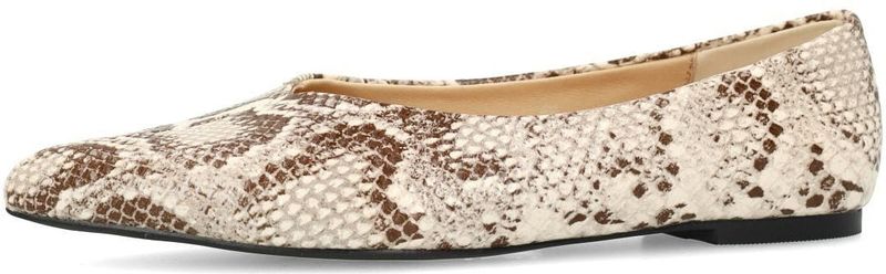 Sacha - Beige Ballerina's - Snake Print - Leer