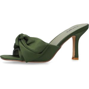 Sacha - Muiltjes - Groen - Satijn - Strikdetail