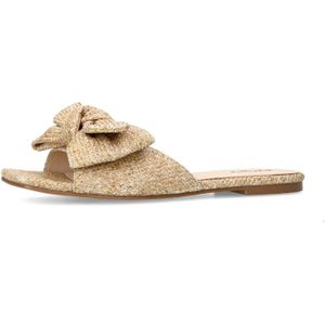 Sacha - Bast Sandalen - Beige - Dames - Met Strik