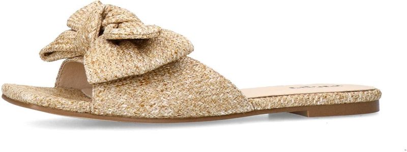 Sacha - Bast Sandalen - Beige - Dames - Met Strik