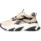 Sacha - Chunky Sneakers - Beige - Textiel en Imitatieleer