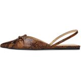 Sacha - Dames - Bruine Snake Slingbacks - Leer - Strikje