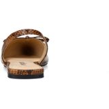 Sacha - Dames - Bruine Snake Slingbacks - Leer - Strikje