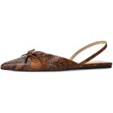 Sacha - Dames - Bruine Snake Slingbacks - Leer - Strikje