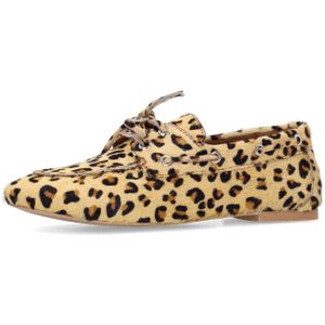 Sacha - Dames - Leopard Bootschoenen - Leer - Vetersluiting - Lage Hak
