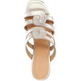 Sacha - Gouden Metallic Muiltjes met Hak - Leer - Trechter Hak