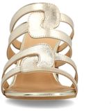 Sacha - Gouden Metallic Muiltjes met Hak - Leer - Trechter Hak