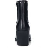 Sacha - Cowboy Enkellaarsjes - Zwart - Leer - Zilveren Studs