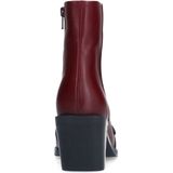 Sacha - Dames - Bordeaux leren buckle enkellaarsjes met hak