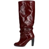 Sacha - Bordeaux Rode Leren Laarzen met Hak - Dames - 9 cm Hakhoogte