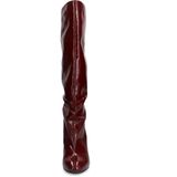Sacha - Bordeaux Rode Leren Laarzen met Hak - Dames - 9 cm Hakhoogte