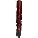 Sacha - Bordeaux Rode Leren Laarzen met Hak - Dames - 9 cm Hakhoogte