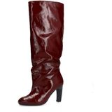Sacha - Bordeaux Rode Leren Laarzen met Hak - Dames - 9 cm Hakhoogte