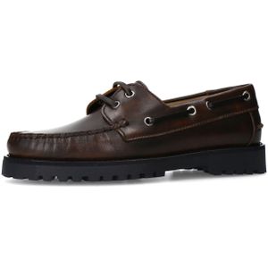 Sacha - Dames - Bruine leren bootschoenen - Maat 41