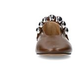 Sacha - Ballerina - Bruin - Leer - Elastische Band - Zilveren Noppen
