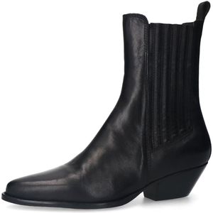 Sacha - Cowboy Enkellaarzen - Zwart - Leer