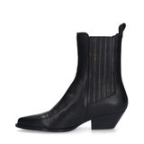 Sacha - Cowboy Enkellaarsjes - Zwart - Leer