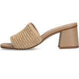 Sacha - Muiltjes - Beige - Textiel - Blokhak