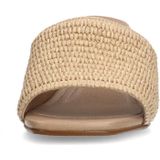 Sacha - Muiltjes - Beige - Textiel - Blokhak