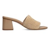 Sacha - Muiltjes - Beige - Textiel - Blokhak