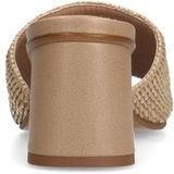 Sacha - Muiltjes - Beige - Textiel - Blokhak