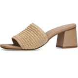 Sacha - Muiltjes - Beige - Textiel - Blokhak