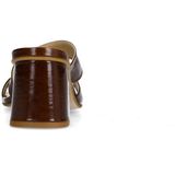 Sacha - Muiltjes - Bruin - Leder - Blokhak - Twee Bandjes
