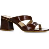 Sacha - Muiltjes - Bruin - Leder - Blokhak - Twee Bandjes