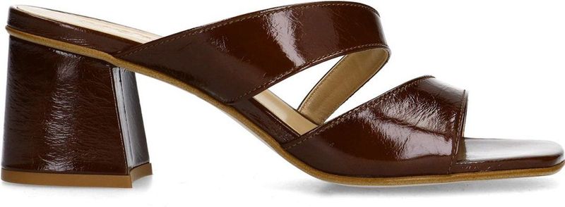 Sacha - Muiltjes - Bruin - Leder - Blokhak - Twee Bandjes