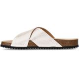 Sacha - Schoenen - Geel - Leer - Gouden Sandalen met Gekruiste Bandjes