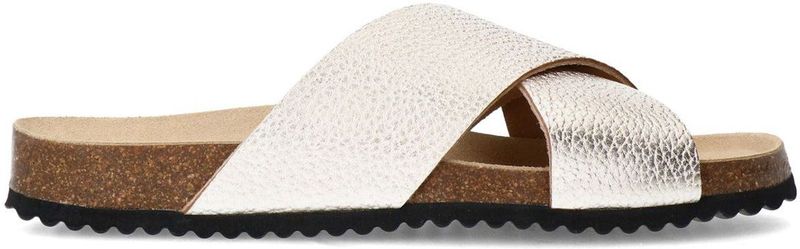 Sacha - Schoenen - Geel - Leer - Gouden Sandalen met Gekruiste Bandjes